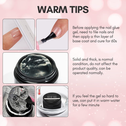 Solid Nail Gel Glue for Press On Nails And Soft Gel Nail Tips
