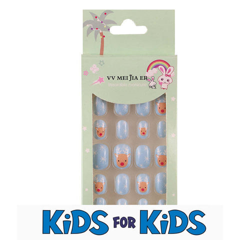 Mini Press On Nails For Kids 24 Pcs Christmas KPN6-007