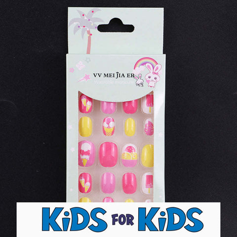 Mini Press On Nails For Kids 24 Pcs KPN1-24