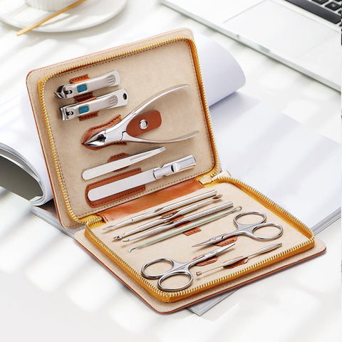 Manicure Set 12 In 1 Full Function Kit Professional Stainless Steel Pedicure Sets With Leather Portable Case Idea Gift