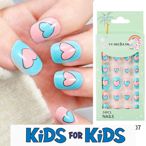 Mini Press On Nails For Kids 24 Pcs KPN2-07