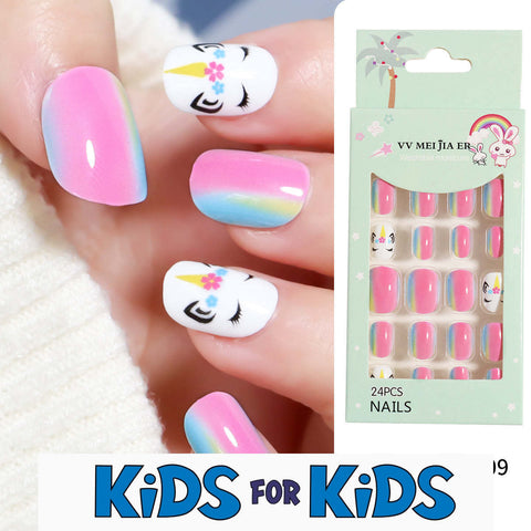 Mini Press On Nails For Kids 24 Pcs KPN1-33